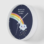 虹の感動的で、やる気を起こさせるな引用文 壁時計 (傾斜)