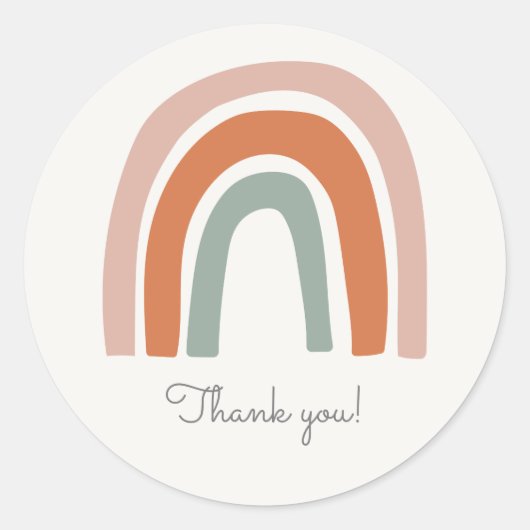 『虹の感謝のステッカー』 ラウンドシール (正面)