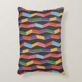 虹の抽象芸術ジグザグ模様、手提げ アクセントクッション (正面(垂直))