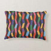 虹の抽象芸術ジグザグ模様、手提げ アクセントクッション (裏面)