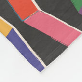 虹の抽象芸術ジグザグ模様、手提げ フリースブランケット (角)