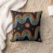 虹の抽象芸術線 クッション (ブランケット)