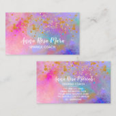 *~*虹の抽象芸術金ゴールド輝きグリッター 名刺 (正面/裏面)