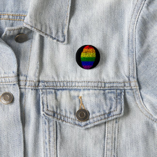 虹の指紋LGBTプライドピンボタン 缶バッジ