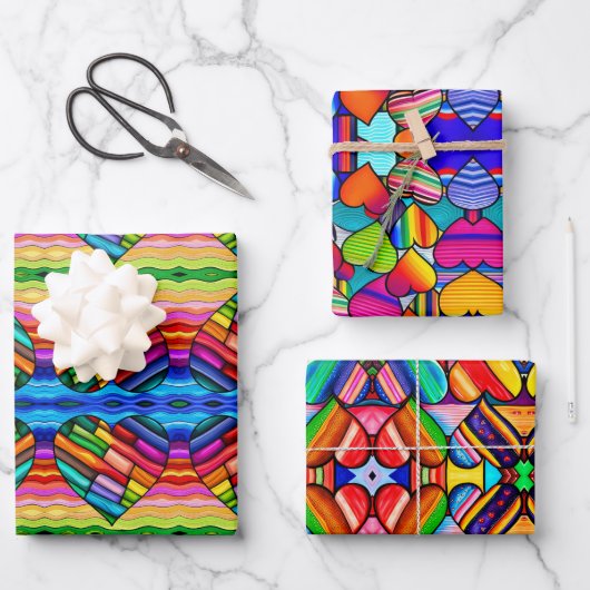 虹の放射鮮やか: ラッピングペーパーシート (正面)