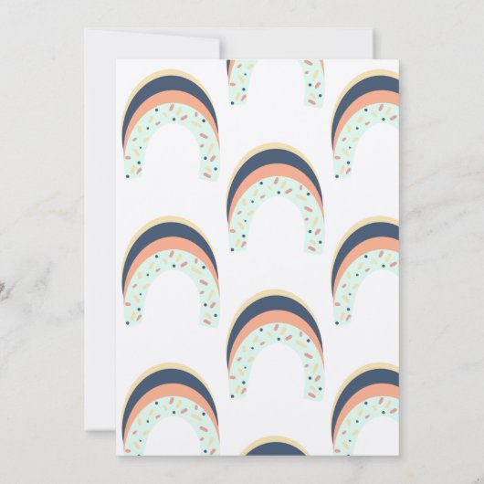 虹の散水ブラシストロークベビーシャワー素朴 招待状 (裏面)