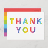 虹の文字と虹のストライプありがとう シーズンポストカード (正面/裏面)