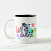 虹の文字の初めてのお母さん ツートーンマグカップ (左)