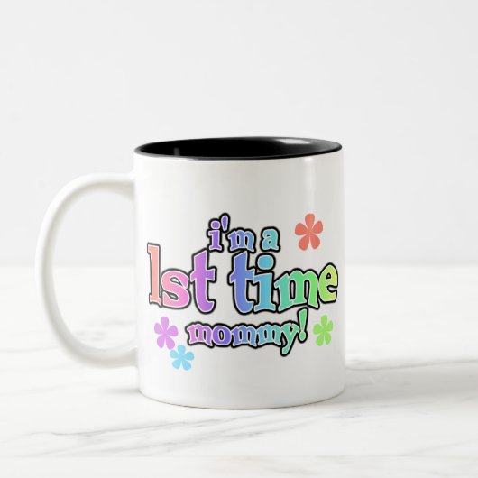 虹の文字の初めてのお母さん ツートーンマグカップ (左)