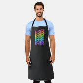 虹の文字を作成 エプロン (着用した状態)