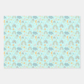 虹の新生児の赤ちゃんシャワーラッピング ラッピングペーパーシート (正面2)