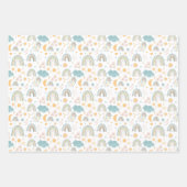 虹の新生児の赤ちゃんシャワーラッピング ラッピングペーパーシート (正面)