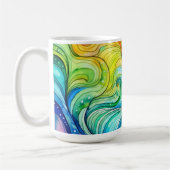 虹の旋回パターン コーヒーマグカップ (左)