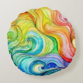 虹の旋回パターン ラウンドクッション (裏面)