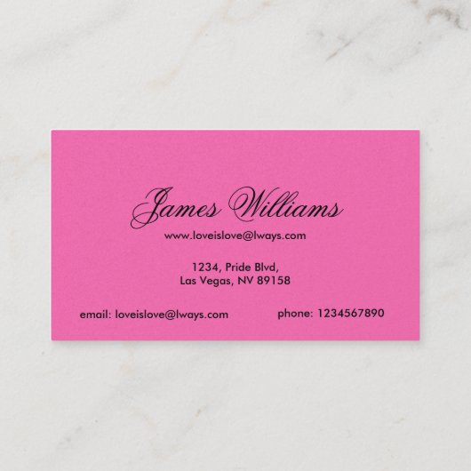 虹の旗のオリジナル8はLGBTゲイプライドを縞で飾ります 名刺 (裏面)