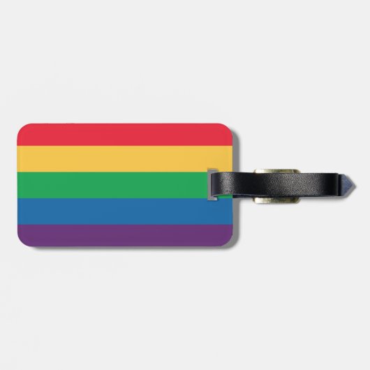 虹の旗のプライドの荷物のラベル ラゲッジタグ (裏面横)