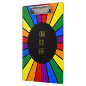 虹の旗のボタンの光線+サインまたは文字 クリップボード (左)