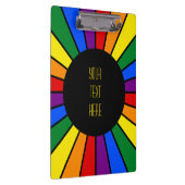 虹の旗のボタンの光線+サインまたは文字 クリップボード (右)