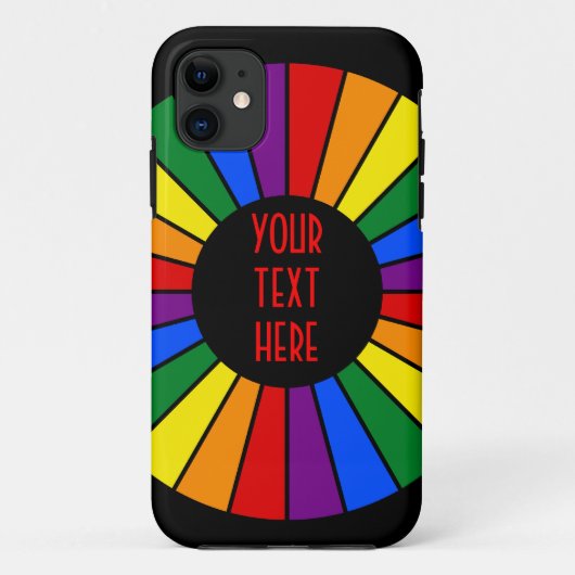虹の旗のボタンレイ+サインまたは文字 Case-Mate iPhoneケース (裏面)