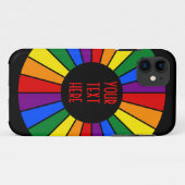 虹の旗のボタンレイ+サインまたは文字 Case-Mate iPhoneケース (裏面(横))