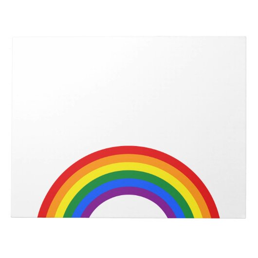 虹の旗のボタン+サインまたは文字 ノートパッド (正面)