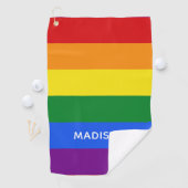 虹の旗の名前をカスタムするのゴルフタオル ゴルフタオル (インサイチュ)