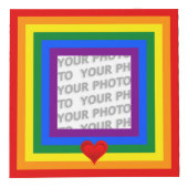 虹の旗の色とハート+あなたのアイディア フォトキューブ (右)