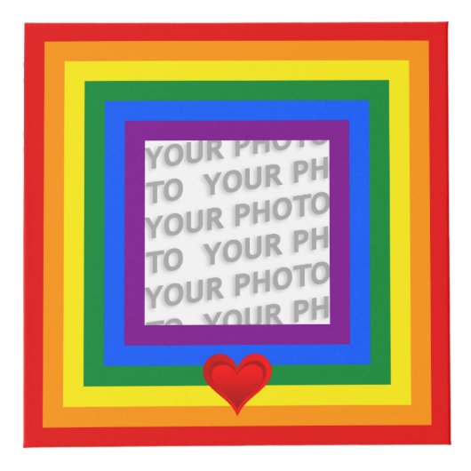 虹の旗の色とハート+あなたのアイディア フォトキューブ (右)