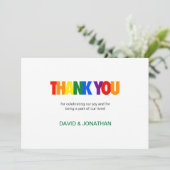 虹の旗の色 ゲイのウェディング サンクスカード 招待状 (スタンド正面)