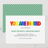 虹の旗の色 同性婚 ウェディング 招待状 (正面/裏面)