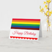 虹の旗の誕生日カード カード (黄色い花)