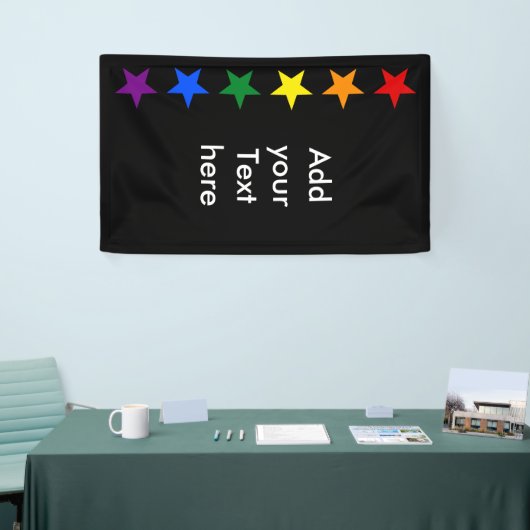 虹の旗は星の花輪を着色します + あなたのアイディア 横断幕 (トレードショー)