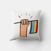 虹の旗を振る手を引く クッション (裏面)