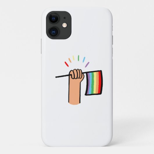 虹の旗を振る手を引く Case-Mate iPhoneケース (裏面)