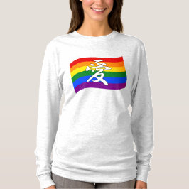 虹の旗ゲイプライドLOVE in Kanji 中国の and Tシャツ