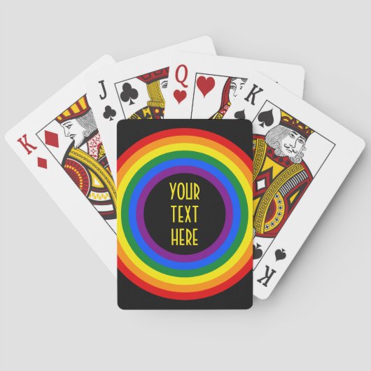 虹の旗ボタン + あなたの印か文字 トランプ (裏面)