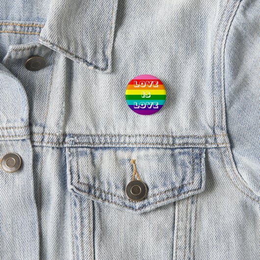 虹の旗愛は愛ゲイプライドLGBT 8縞で飾りますです 缶バッジ (インサイチュ)