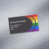 虹の旗色 + あなたの文字及びアイディア マグネット名刺 (インサイチュ)