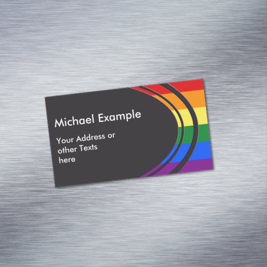 虹の旗色 + あなたの文字及びアイディア マグネット名刺 (インサイチュ)
