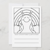 虹の日の彩りのかわいいカタツムリ | あいさつ カード (裏面)