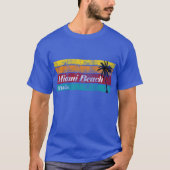 虹の日没のヴィンテージMiami Beachフロリダ Tシャツ (正面)