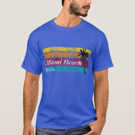 虹の日没のヴィンテージMiami Beachフロリダ Tシャツ