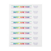 虹の明けましておめでとう-長い差出人住所ラベル ラップアラウンドラベル (シート)