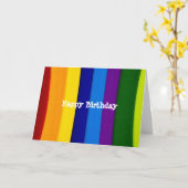 虹の明るいストライプ カード (黄色い花)