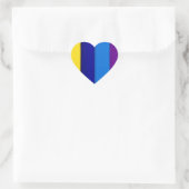 虹の明るいストライプ ハートシール (バッグ)