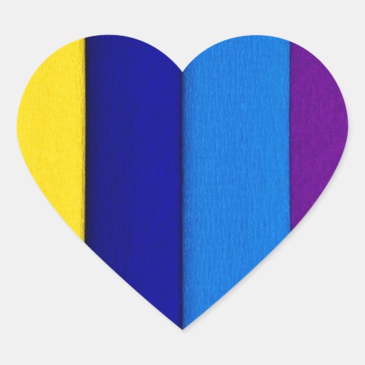 虹の明るいストライプ ハートシール (正面)