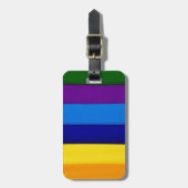 虹の明るいストライプ ラゲッジタグ (正面縦)