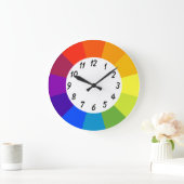 虹の明るい色の大きな丸い時計 ラージ壁時計 (ホーム)