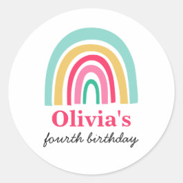 虹の明るい色の誕生日パーティー ラウンドシール