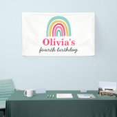 虹の明るい色の誕生日パーティー 横断幕 (トレードショー)